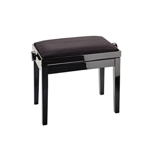 K&M 13901 Banc de piano en bois avec siège en velours (noir brillant)