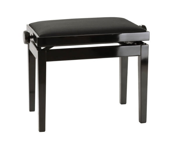 K&M 13961 Piano Bench w/Black Velvet Seat Cover (Black Gloss)