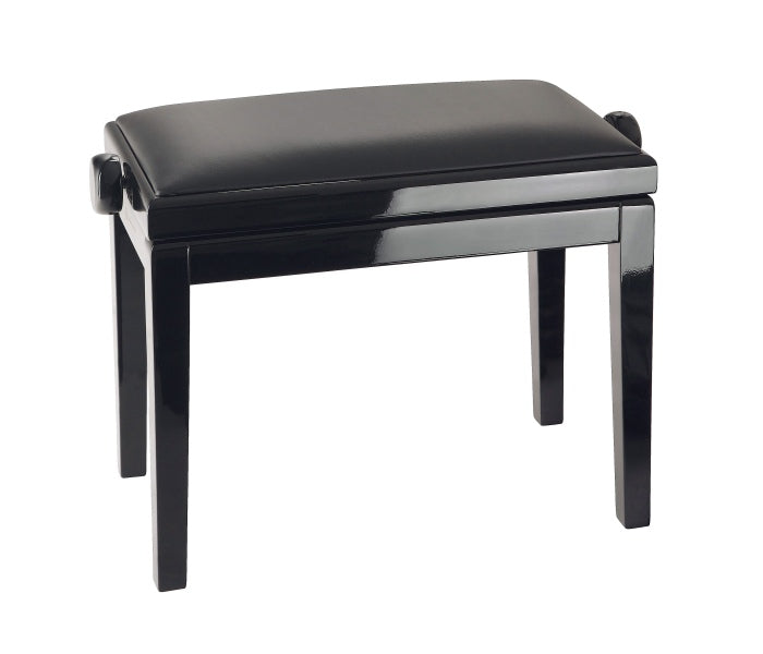 K&M 13990 Wooden Piano Bench w/Leatherette Seat (Gloss Black)