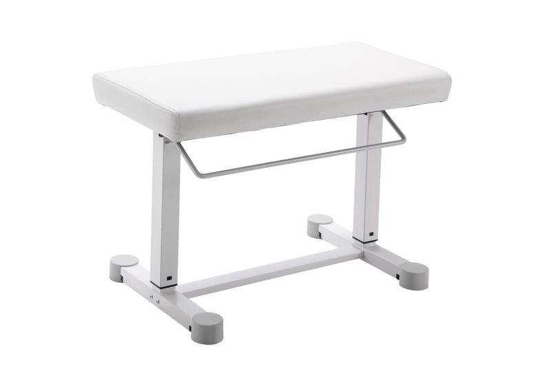 K&M 14080 Pneumatic Steel Piano Bench w/Leatherette Seat (White)