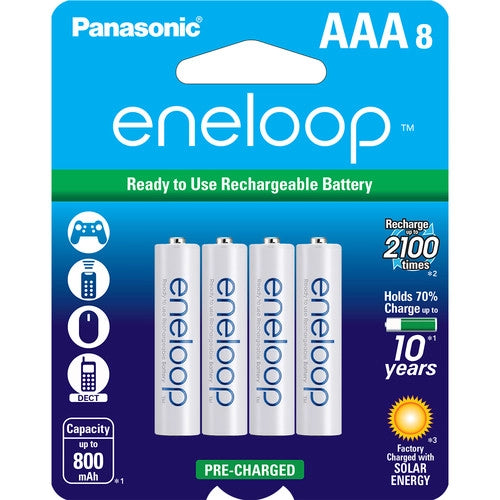 Panasonic Eneloop BK4MCCA8BA AAA Rechargeable Ni-MH Batteries