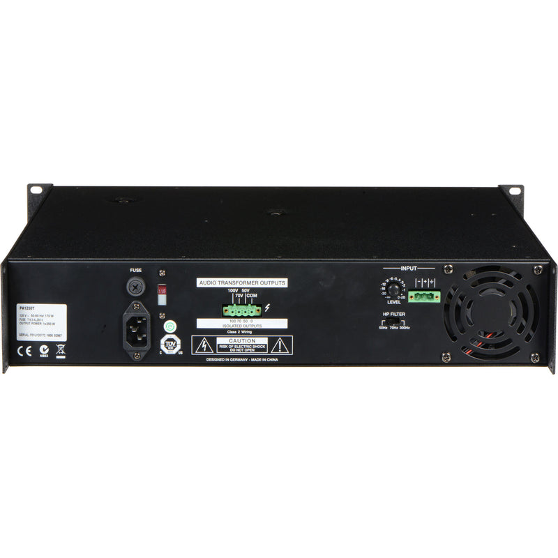 Electro-Voice PA1250T Rackmount 250W Mono Power Amplificateur (50V / 70V / 100V) (utilisé)