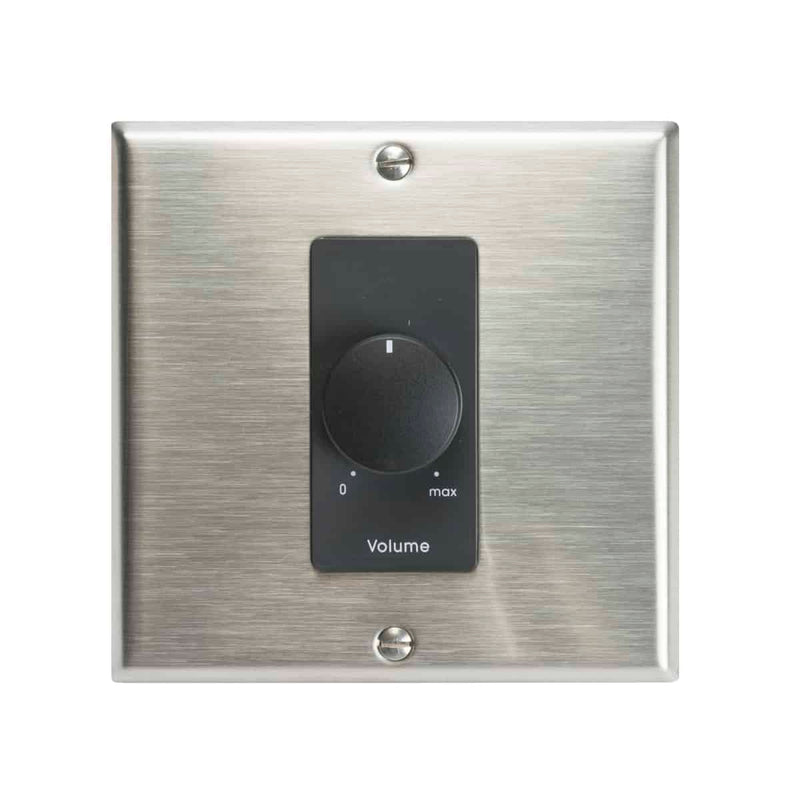 Lowell 150LVCS-DSB Stereo Volume Control Wall Plate (Stainless Steel, Black) - 150W