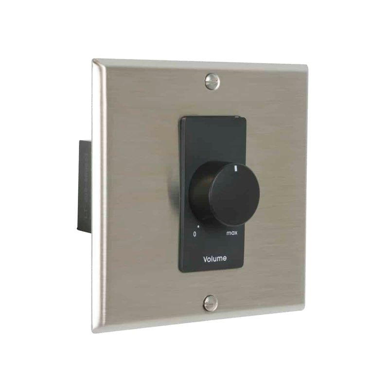 Lowell 150LVCS-DSB Stereo Volume Control Wall Plate (Stainless Steel, Black) - 150W