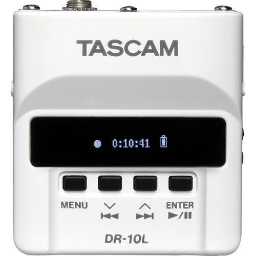 Tascam DR-10L Micro Portable Audio Recorder With Lavalier Microphone (White)
