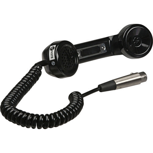 Combiné de style téléphonique RTS HS-6A pour interphones avec interrupteur Push-to-Talk (noir)