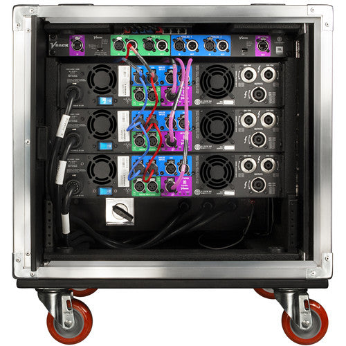 Crown VRACKHD4FX Rack Amplification System Rack on Wheels with Three I-Tech 4X35000HD Amplifiers