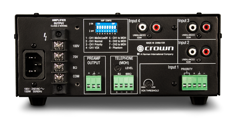 Crown G160MA Mélangeur-Amplificateur 4 entrées 60 W