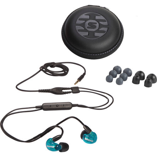 Shure SE215DYBL+UNI Écouteurs intra-auriculaires stéréo à isolation sonore avec câble universel pour micro à distance RMCE-UNI (bleu)