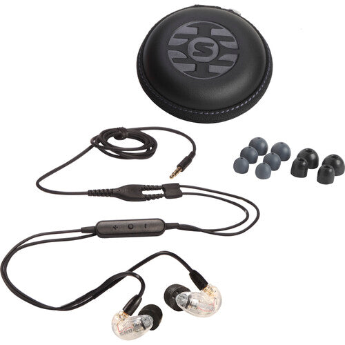 Shure SE215DYCL+UNI Sound-Isolating In-Ear Stereo Earphones with RMCE-UNI Remote Mic Universal Cable (Clear)