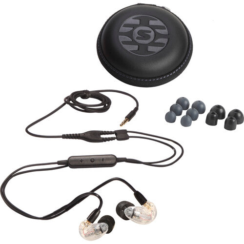 Shure SE215DYCL+UNI Écouteurs intra-auriculaires stéréo à isolation sonore avec câble universel pour micro à distance RMCE-UNI (transparent)