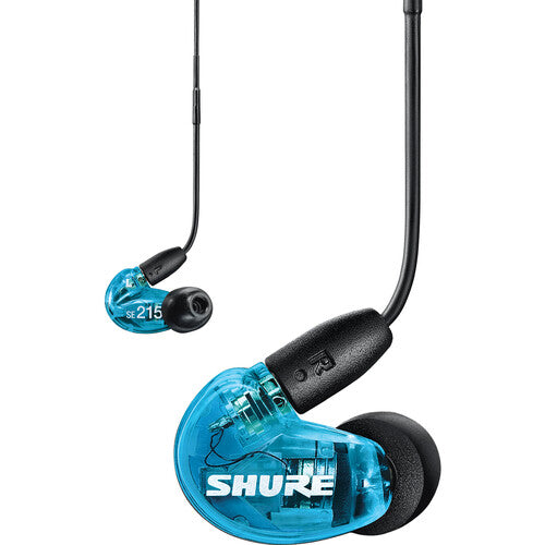 Shure SE215DYBL+UNI Sound-Isolating In-Ear Stereo Earphones with RMCE-UNI Remote Mic Universal Cable (Blue)