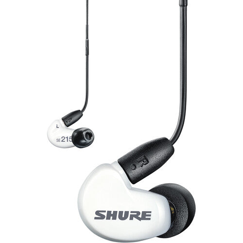 Shure SE215DYWH+UNI Sound-Isolating In-Ear Stereo Earphones with RMCE-UNI Remote Mic Universal Cable (White)
