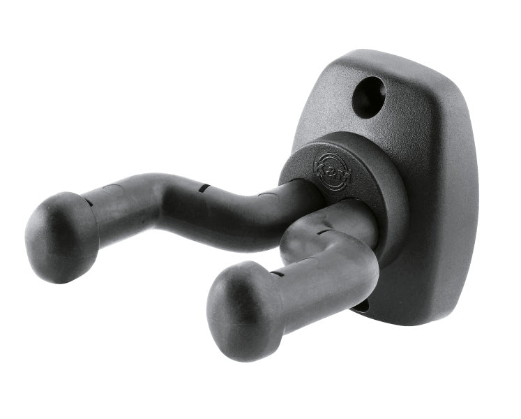 K&M 16250 Wall Mount Guitar Hook Front Facing Yoke (Black)