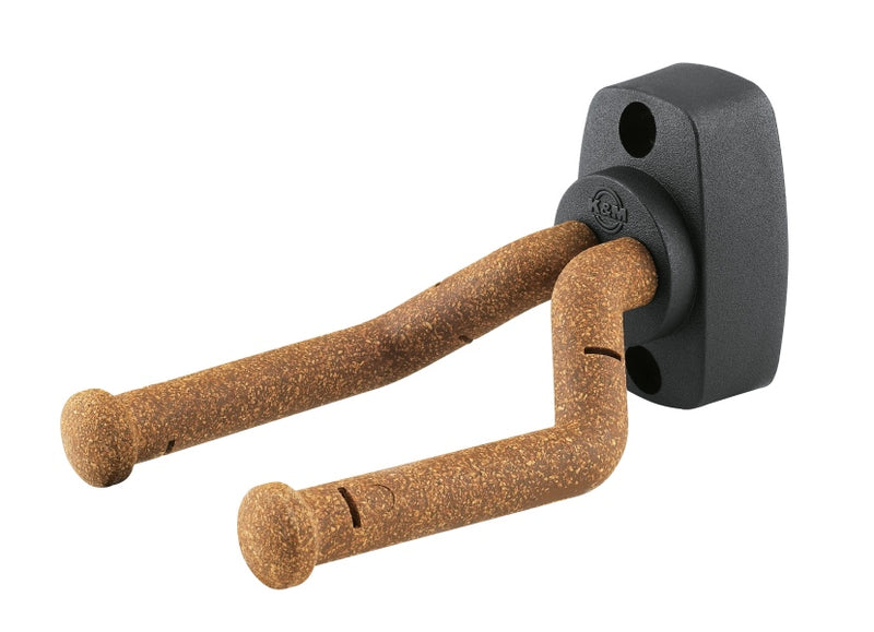 K&M 16280 Wall Mount Guitar Hook Front Facing Yoke (Cork)