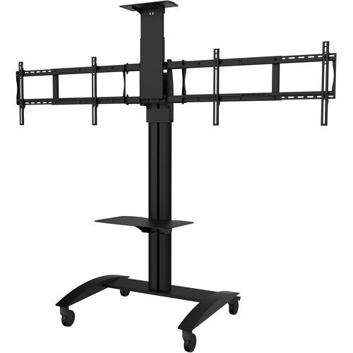 Peerless-AV SR555M SmartMount Flat Panel Video Conferencing TV Cart for 2 TVs (Black)