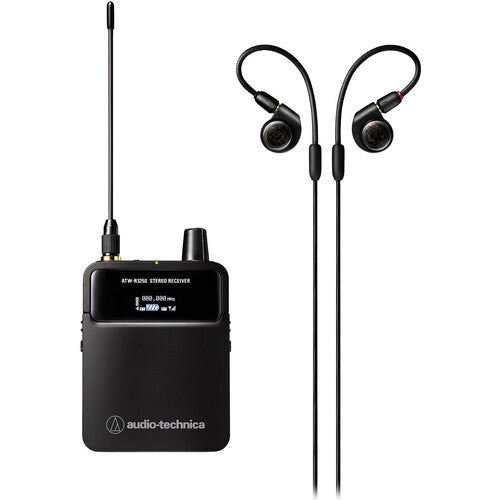 Audio-Technica ATW-3250 Récepteur stéréo sans fil avec écouteurs ATH-E40 (DF2 : 470 à 607 MHz)