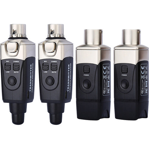 Xvive U3D Dual Plug-On Wireless Audio System for Dynamic Microphones & Active Monitors (2.4 GHz)