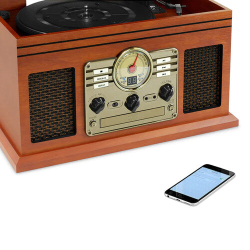 Victrola VTA-754B-MAH Aviator 8 in 1 Bluetooth Turntable (Mahogany)