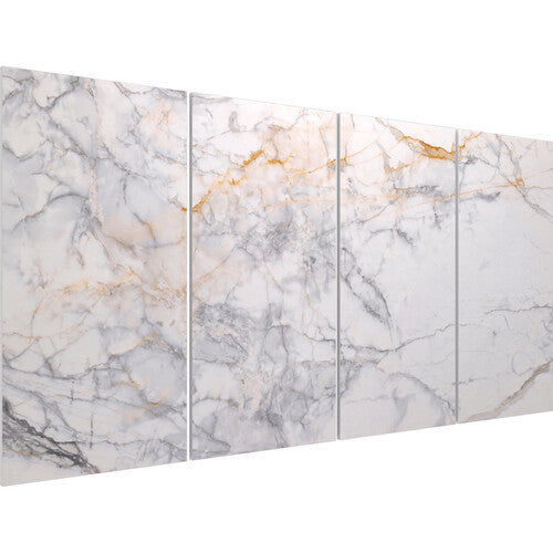 Vicoustic VICB06241 Flat Panel VMT Wall and Ceiling Acoustic Tile Natural Stones - 4 Pack (Calacatta Carrara)