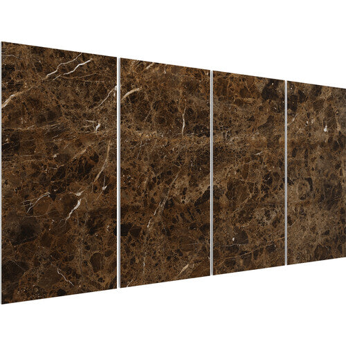 Vicoustic VICB06242 Flat Panel VMT Wall and Ceiling Acoustic Tile Natural Stones - 4 Pack (Emperador Dark)