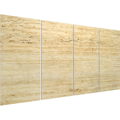 Vicoustic VICB06246 Flat Panel VMT Wall and Ceiling Acoustic Tile Natural Stones - 4 Pack (Travertino Classico)