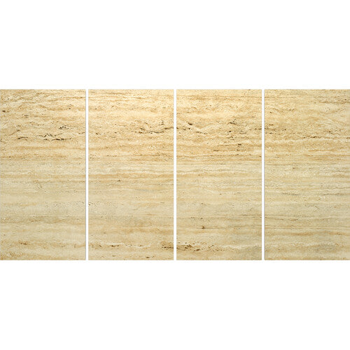 Vicoustic VICB06246 Flat Panel VMT Wall and Ceiling Acoustic Tile Natural Stones - 4 Pack (Travertino Classico)