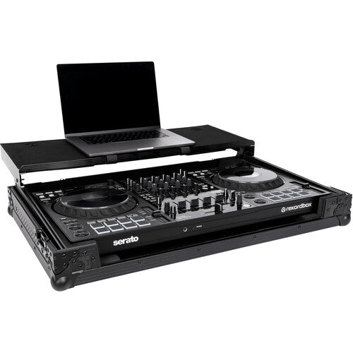 Headliner HL10013 Flight Case w/Laptop Platform and Wheels for Pioneer DJ DDJ-FLX10 and DDJ-1000SRT (All Black)