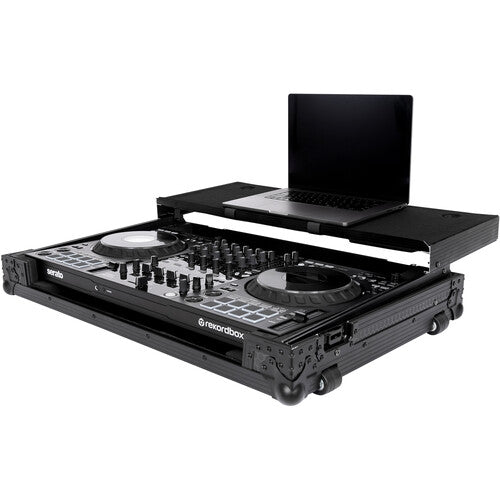 Headliner HL10013 Flight Case w/Laptop Platform and Wheels for Pioneer DJ DDJ-FLX10 and DDJ-1000SRT (All Black)