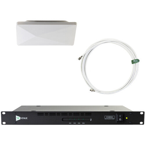 Antenne architecturale RF Venue COMB4CP-ARC avec combinateur 4 canaux COMBINE4 et faisceau de câbles (400 à 800 MHz)