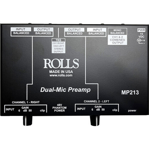 Rolls MP213 Préampli micro à deux canaux
