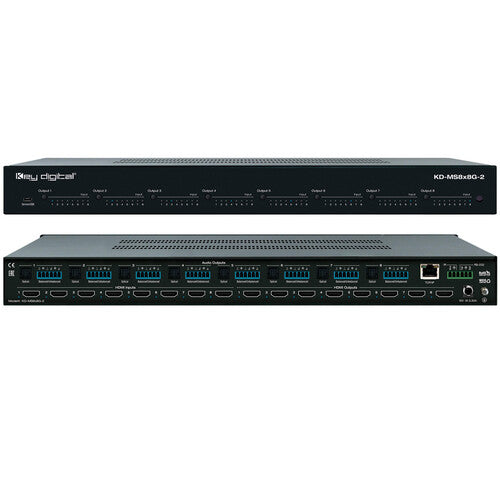 Key Digital MS8x8G-2 HDMI Matrix Switcher with Audio Switching & Audio De-Embedding