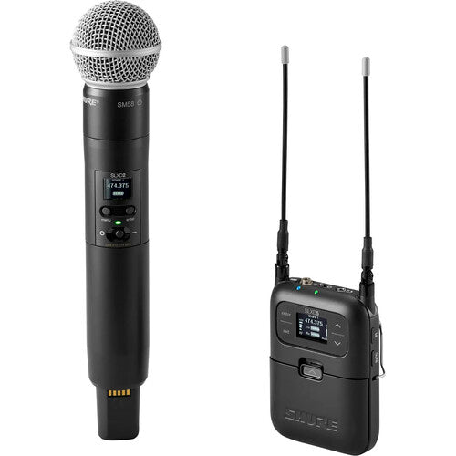 Shure SLXD25/SM58-G58 Système de micro portatif sans fil pour appareil photo numérique avec capsule SM58 (G58 : 470 à 514 MHz)