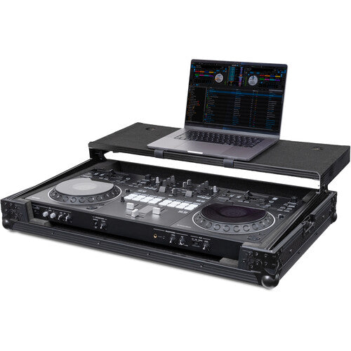Headliner HL10018 Pitch Black Flight Case DJ Controller Case for Pioneer DDJ-REV5 with Laptop Platform (All Black)