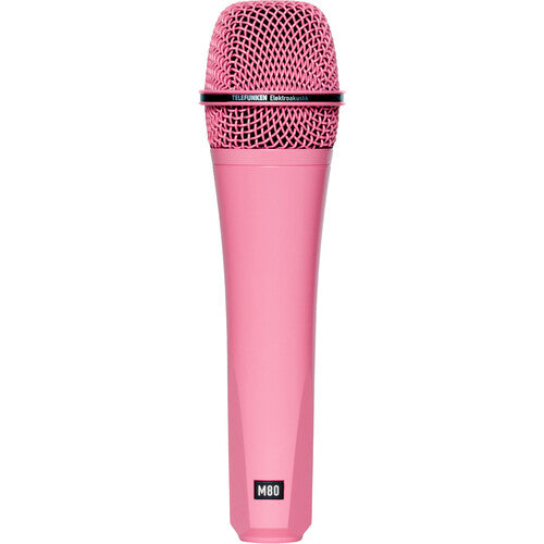 Microphone dynamique supercardioïde portatif personnalisé Telefunken M80 (corps rose, grille rose)