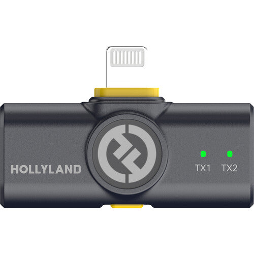 Hollyland HL-LARK M2 LIGHTNING Système de microphone sans fil pour 2 personnes avec connecteur Lightning 2,4 GHz (Noir)
