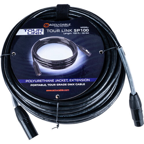 American DJ TOUR-LINK-5P100 Accu-Cable Series 5-Pin DMX Cable - 100'