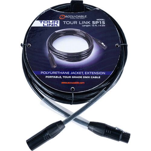 American DJ TOUR-LINK-5P15 Accu-Cable Series 5-Pin DMX Cable - 15'