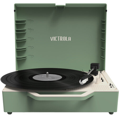 Victrola VSC-725SB-BAS Re-Spin Sustainable Bluetooth Suitcase Turntable (Basil Green)