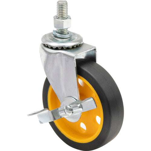 Rock-N-Roller RCSTR4X1 Caster Wheel with Brake for R2 and R6 Carts (2-Pack) - 4 x 1"