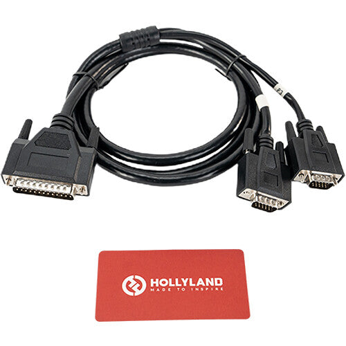 Hollyland TCB10 DB25 Male to Dual HDB15 Male Tally Cable - 4.9'