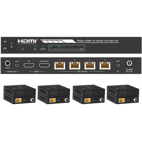 DVDO Splitter-14-CAT 4K 1 x 4 HDMI Splitter with Category Outputs