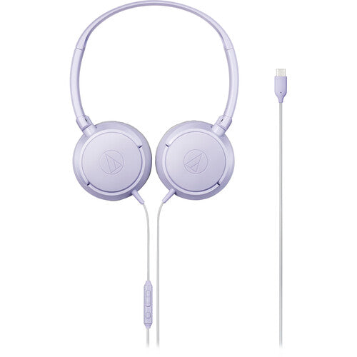 Audio-Technica ATH-S120C On-Ear USB-C Headphones (Light Violet)