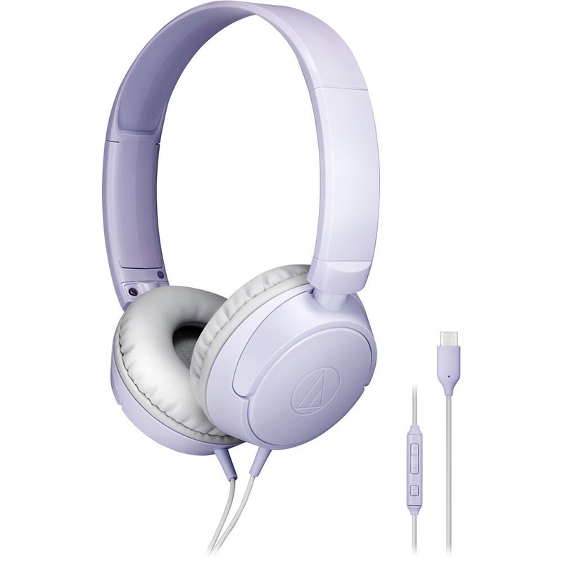 Audio-Technica ATH-S120C On-Ear USB-C Headphones (Light Violet)