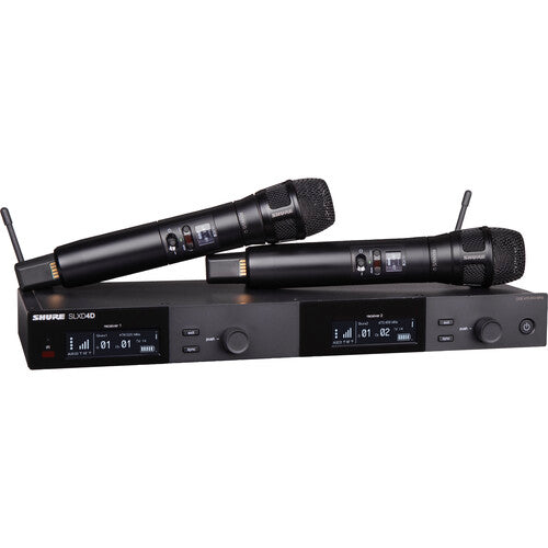 Shure SLXD24D/N8SB-G58 Dual-Channel Digital Wireless Handheld Microphone System with Nexadyne 8/S Supercardioid Capsules (G58: 470 to 514 MHz)