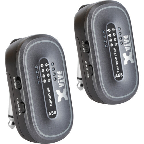 Xvive A58 Guitar Wireless System 5.8 GHz With 1/4" Transmitter & 1/4" Receiver (Black)