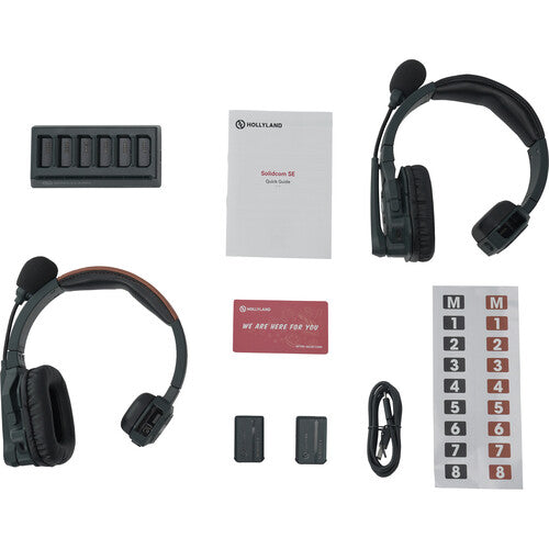 Hollyland SOLIDCOM SE-2S GLOBAL VERSION 2 Person Single Ear Noise Canceling Headset Intercom System (2.4 GHz)