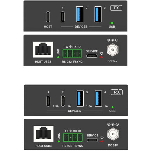 DVDO XTEND-USBC-USB-100 1 Host USB-C and USB-A 3.2 Gen 1 Extender Over HDBaseT - 100m