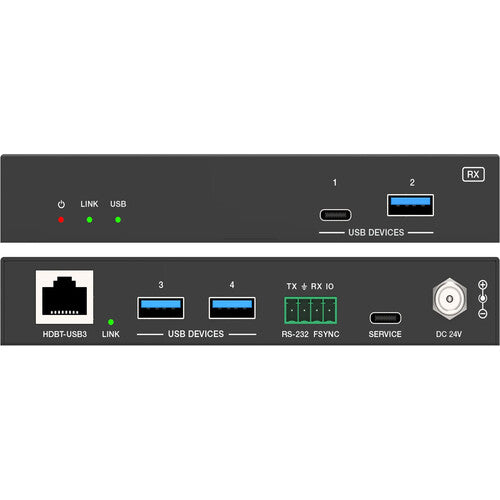 DVD XTEND-USBC-USB-WB-1 2 Host USB-C and USB 3.2 Gen 1 Extender Over HDBaseT - 100m