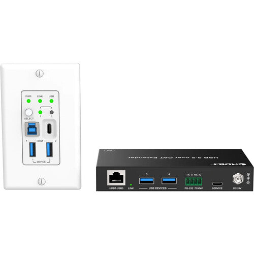 DVD XTEND-USBC-USB-WB-1 2 Host USB-C and USB 3.2 Gen 1 Extender Over HDBaseT - 100m